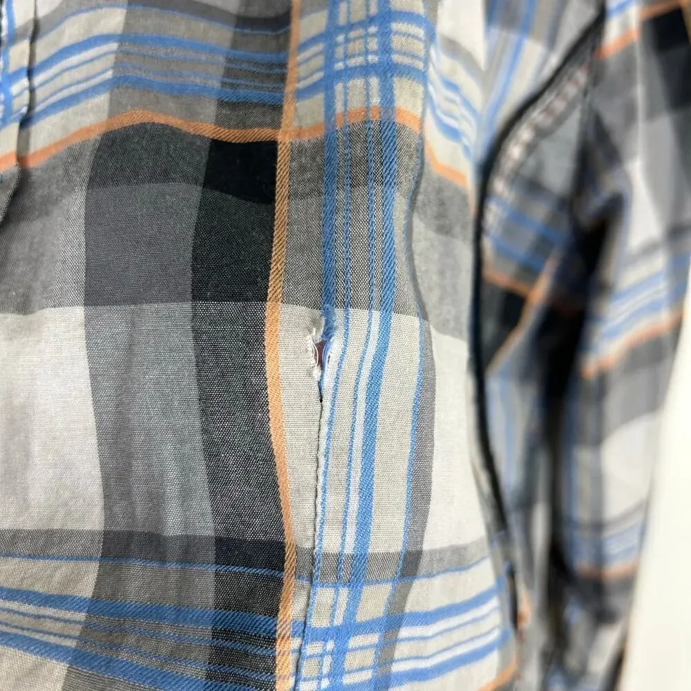 Buckle Black Mens Snap Front‎ Shirt Size Large Long Sleeve Plaid Western Flaw
